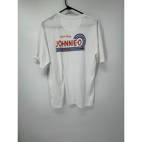 Johnnie-O Mens White Rolling Wave Graphic Crew Neck Short Sleeve TShirt Size M‎ - Picture 2 of 5